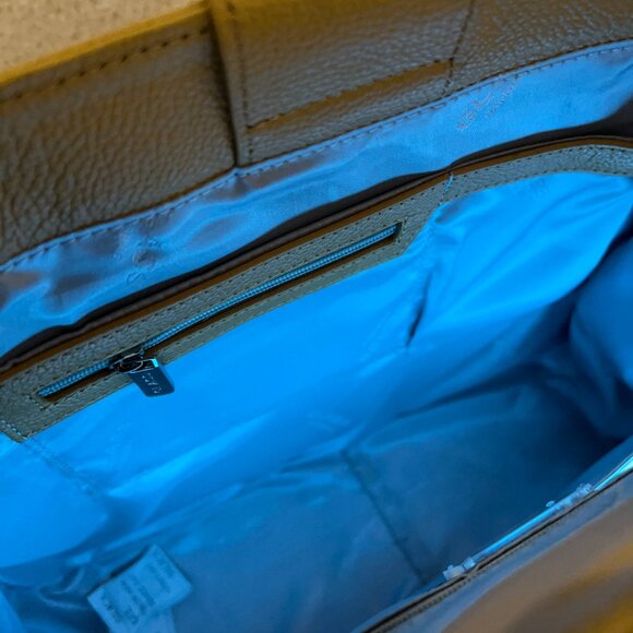 Glass Handbag Cross-Body Bag in Yellow Pebble Leather - Picture 5 of 6